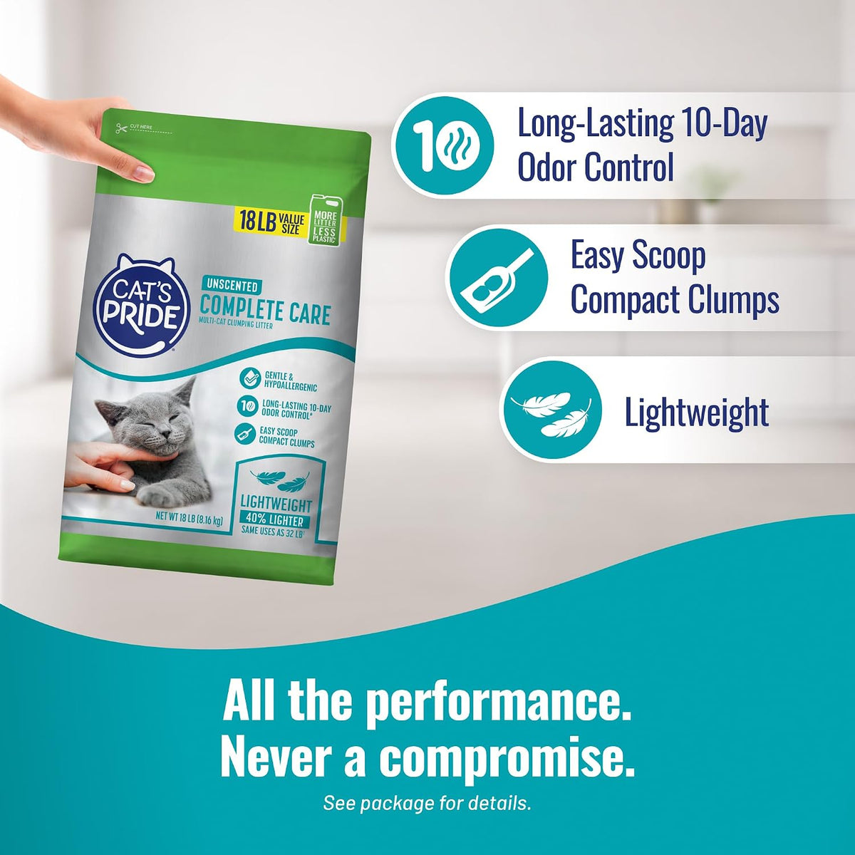 Cat's Pride Complete Care Hypoallergenic Unscented Litter 18lb