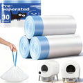 30 Count Cat Litter Box Bags for Automatic Cat Litter Box with Drawstring