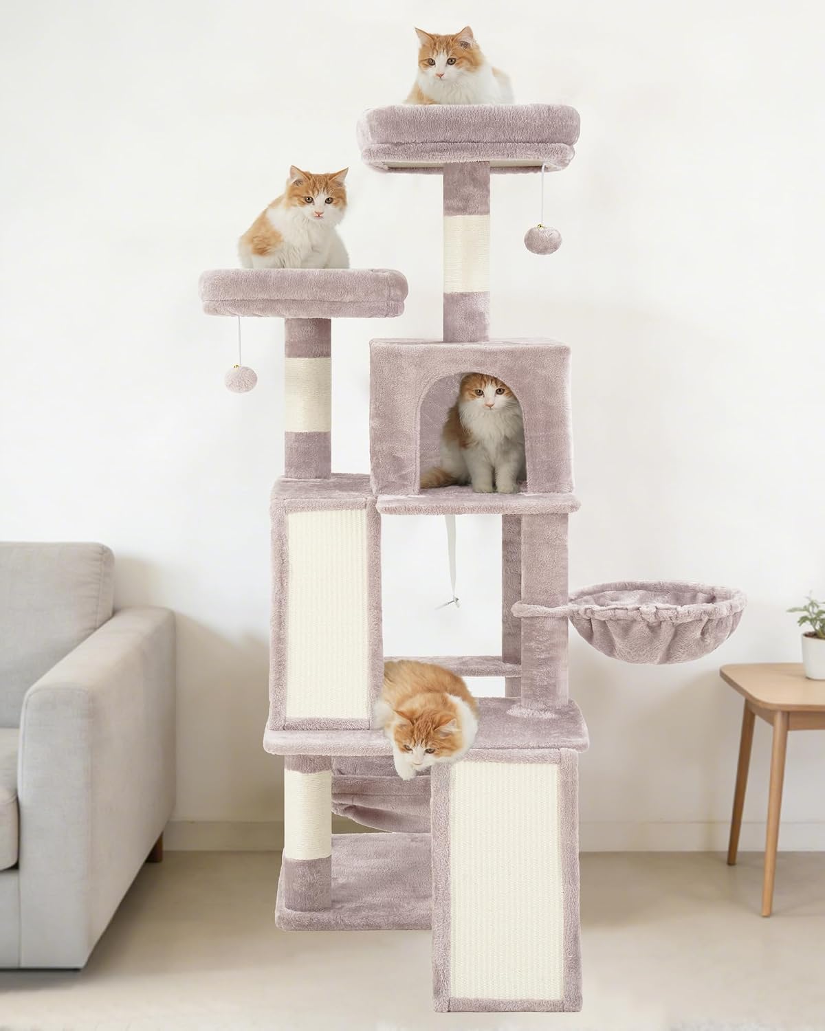 Gitelsnour Cat Tree Tower Multi-Level with 2 Scratching Boards, GCT022MU