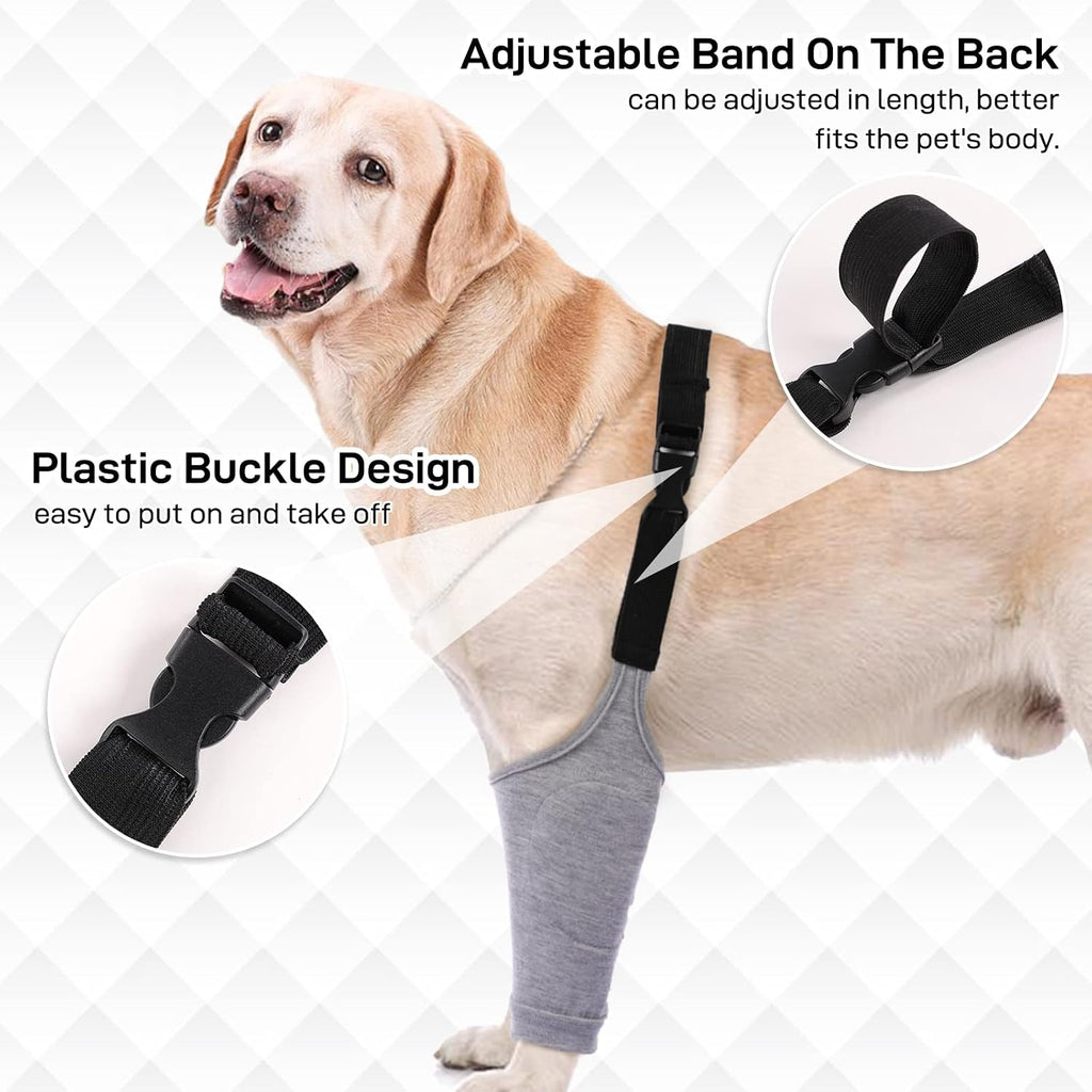 IDOMIK Dog Recovery Suit for Front Legs, Dog Recovery Sleeves,Grey,XL