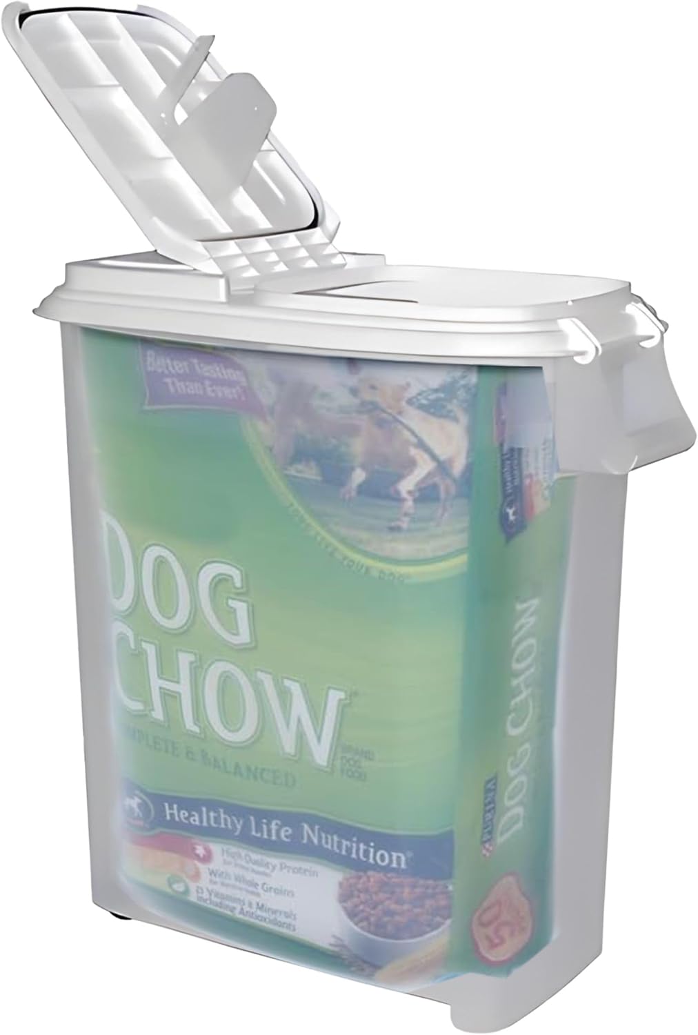 Buddeez Airtight Rolling Pet Food Storage Container, 50 Quart, with Scoop