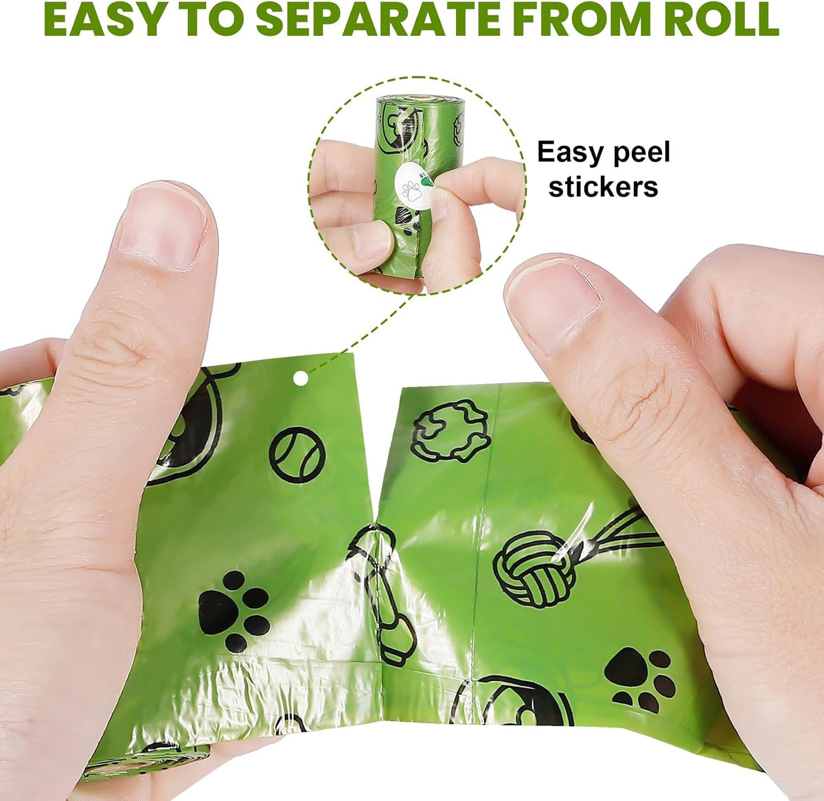 Thick Dog Poop Bags Rolls - Strong Leak Proof with 2 Dispensers 420 Count | Scented Odor Control Doggie Poop Bags 13 x 9 in for All Breeds - for Daily Walks Outdoor Cleanup (Green)