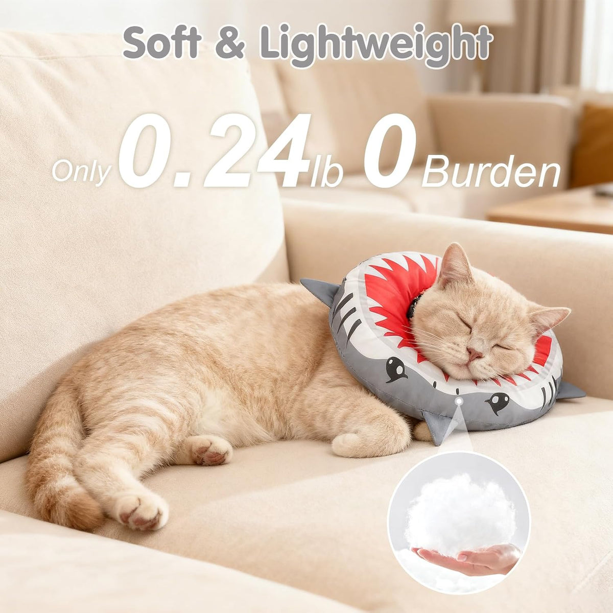 BEAUTYZOO Cat Cone Collars Soft, Cat Donut Recovery E Collar After Surgery