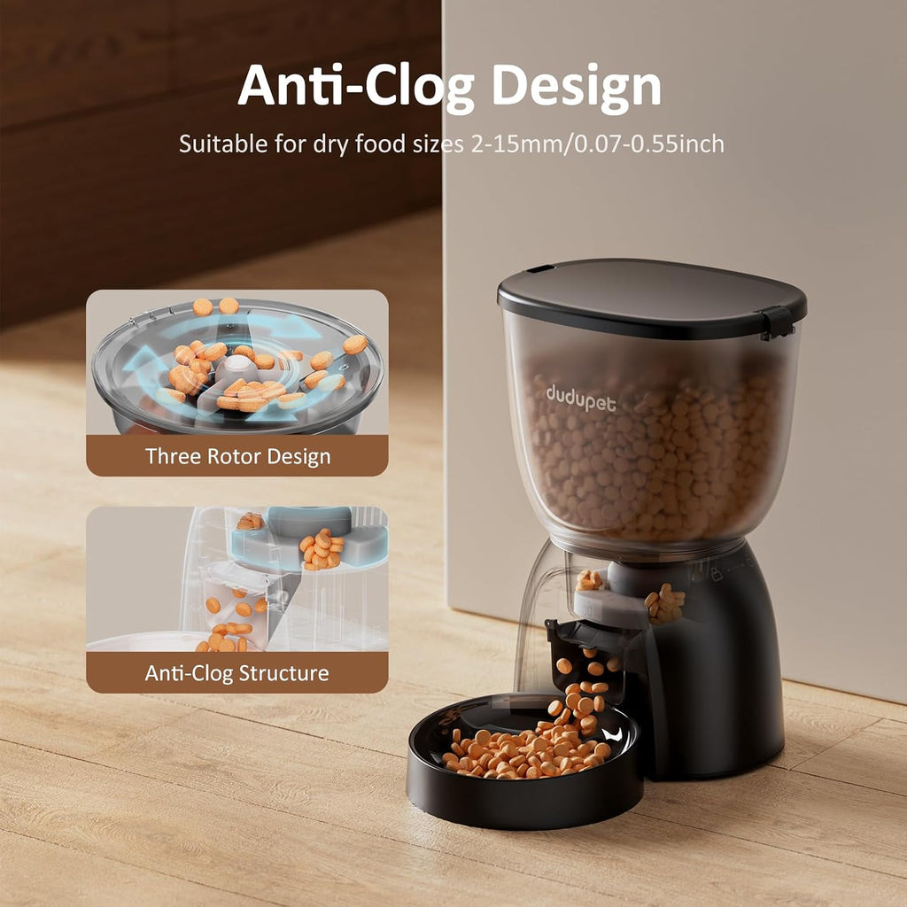 Automatic Cat Feeder with WiFi, Timed Cat Dry Food Dispenser for Cats Dog