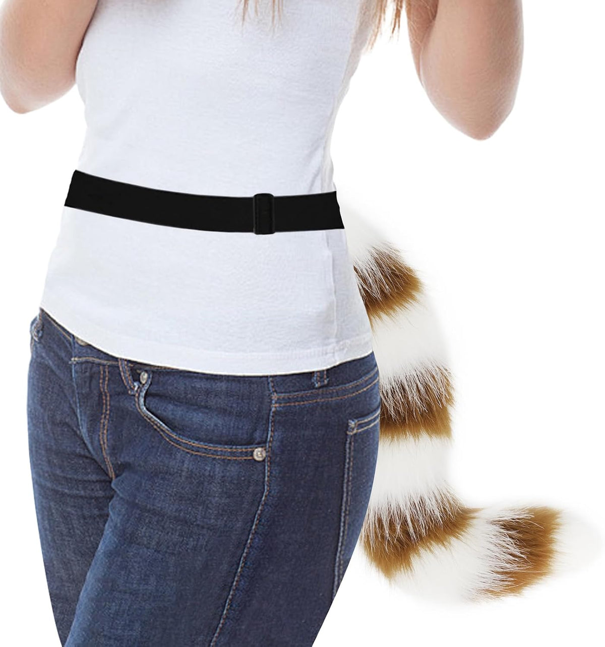 COSYEARS Animal Cat Wolf Fox Dog Faux Fur Tail for Halloween Party Cosplay Costume Accessories