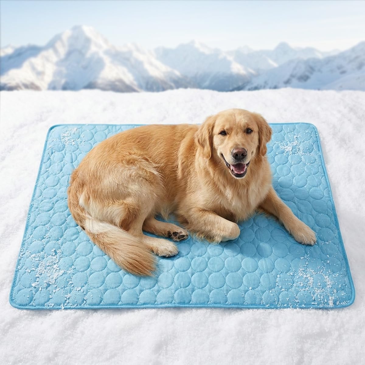 Muddy Mat® Cooling Mat for Dogs – 27" x 39" Ice Silk Dog Cooling Mat | Self-Cooling, Non-Toxic | Indoor & Outdoor, Crate, Car | Machine Washable, Blue