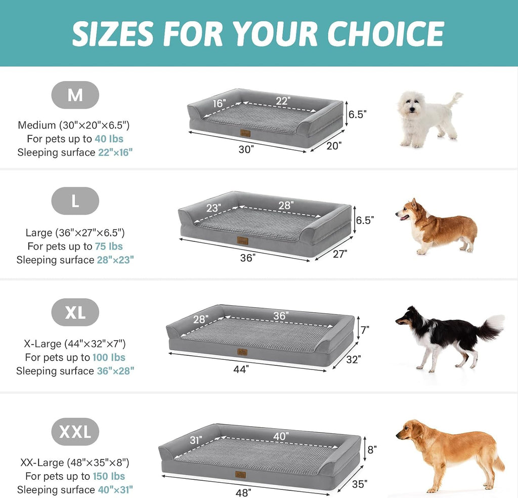 COZY KISS Orthopedic Dog Bed for Medium Small Size Dogs, U Shaped 30x20 in