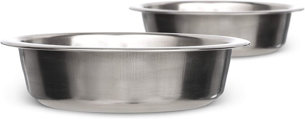 Neater Pet Brands 1.5 Cup (12 oz.) Shallow Stainless Steel Cat Bowls, Set of 2 Neater Feeder Replacement Bowls (Deluxe Model), Metal Cat Dishes for Food and Water, Whisker Friendly, Dishwasher Safe 