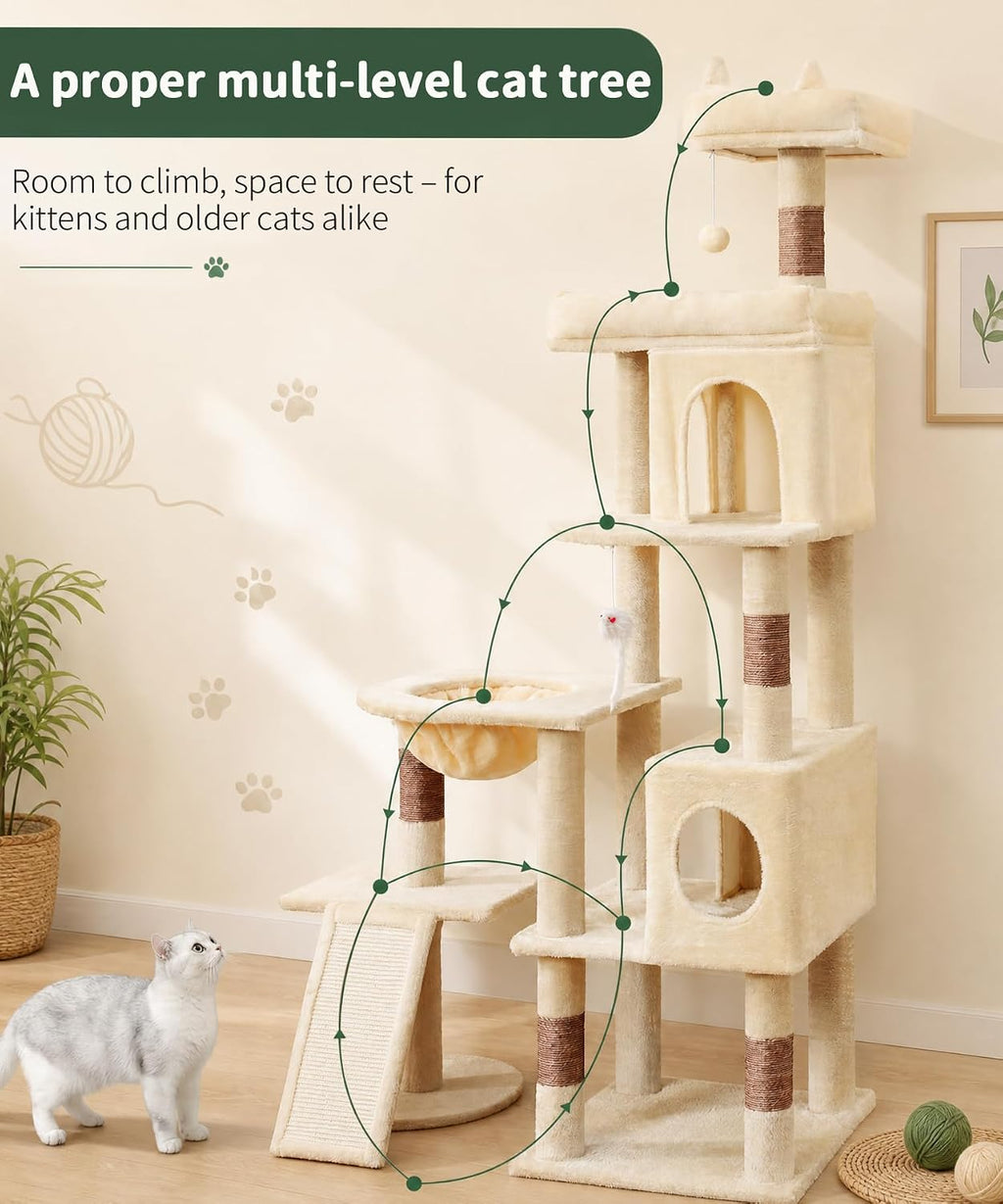 68 Inch Heavy Duty Cat Tree Tower for Indoor Cats Large Adult