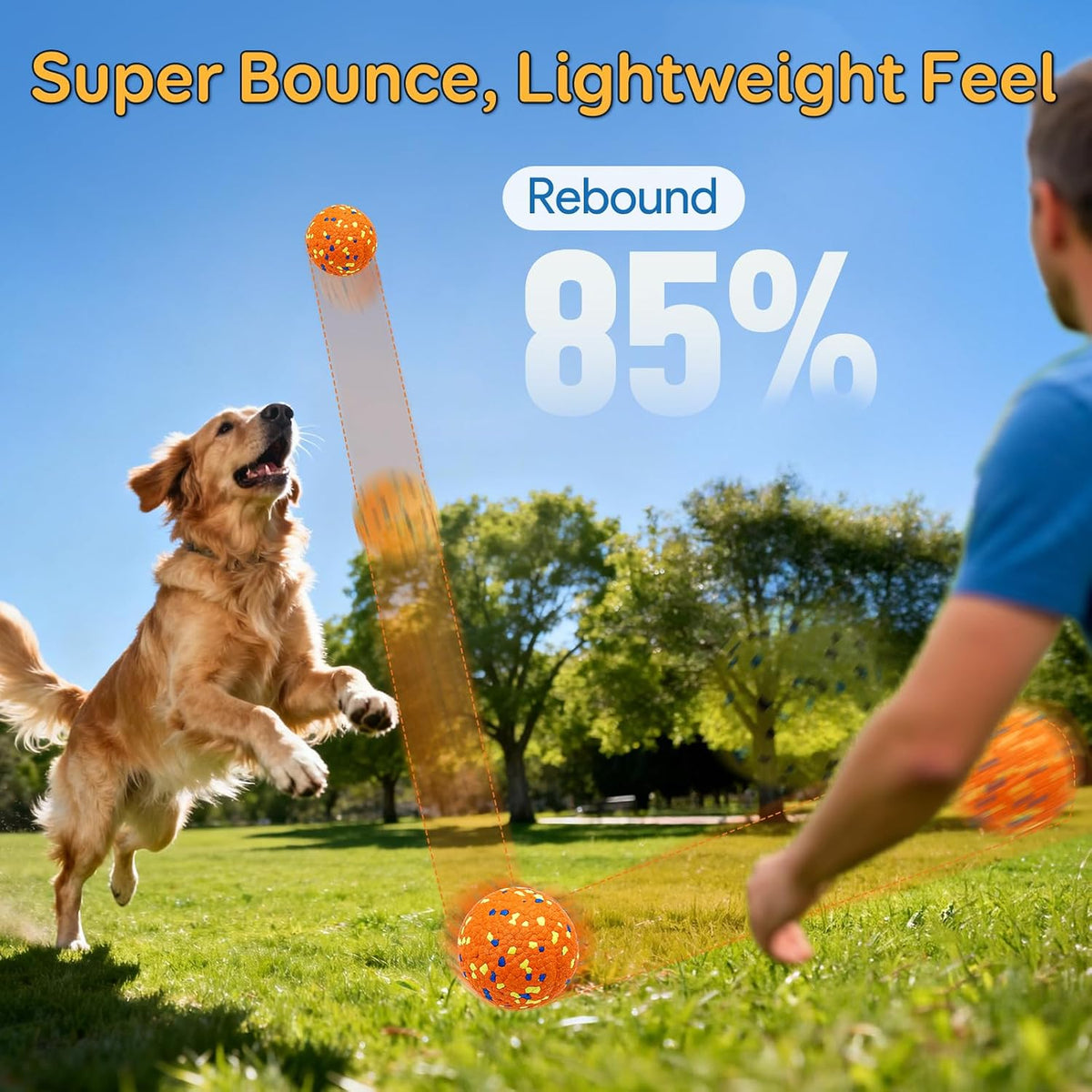 Kimee Dog Balls Tennis Balls for Aggressive Chewers, ETPU Balls 4 Pcs 2.75" | Indestructible Dog Chew Toys Tennis Balls High Bouncy Floating Dog Water Balls Fetch Toys for Small Medium Large Puppies