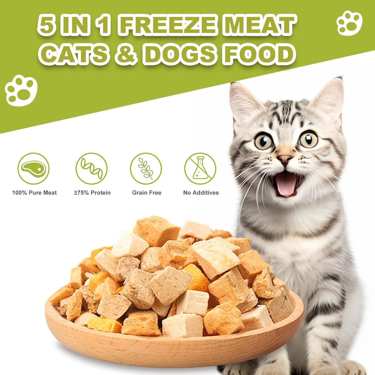 5-in-1 Freeze-Dried Cat & Dog Treats, Grain-Free, 5 oz