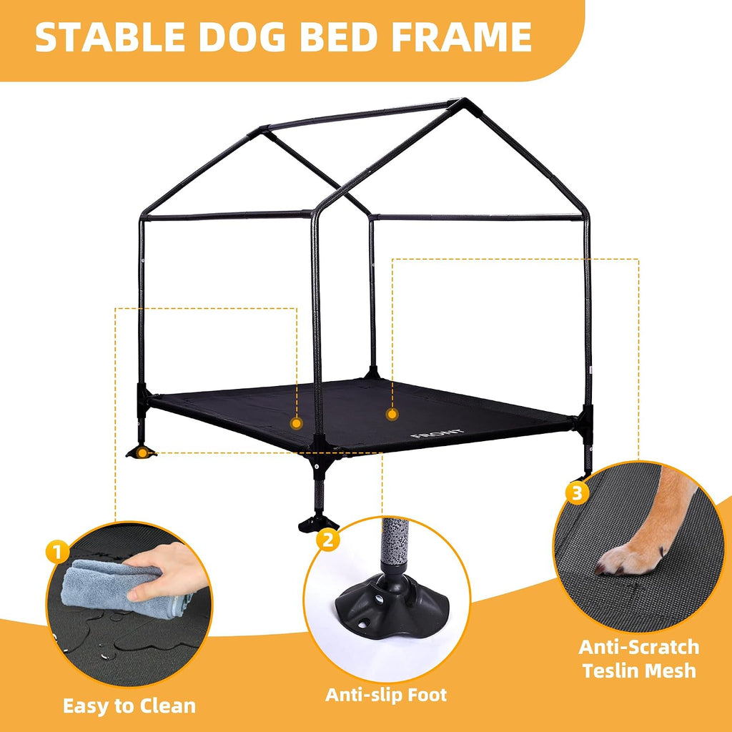 Dog House, 36” Large Dog House Outdoor Indoor Elevated Dog Cot Bed