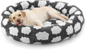 JOEJOY Jacquard Donut Round Dog Bed, Grey, 36x36x8in, Large Sized Dog