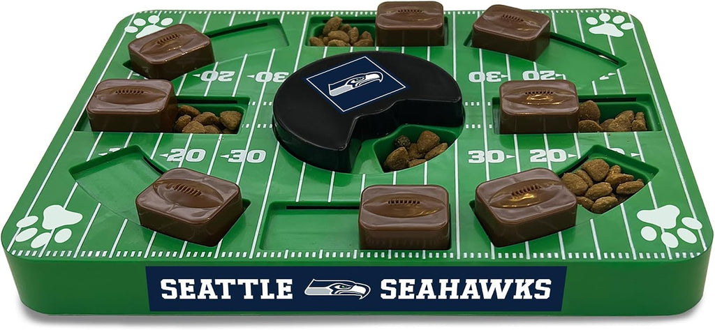Pets First NFL Seattle Seahawks Puzzle Toy for Dogs, Slow Feeder Board for Pets, Interactive Doggie Treat Toy