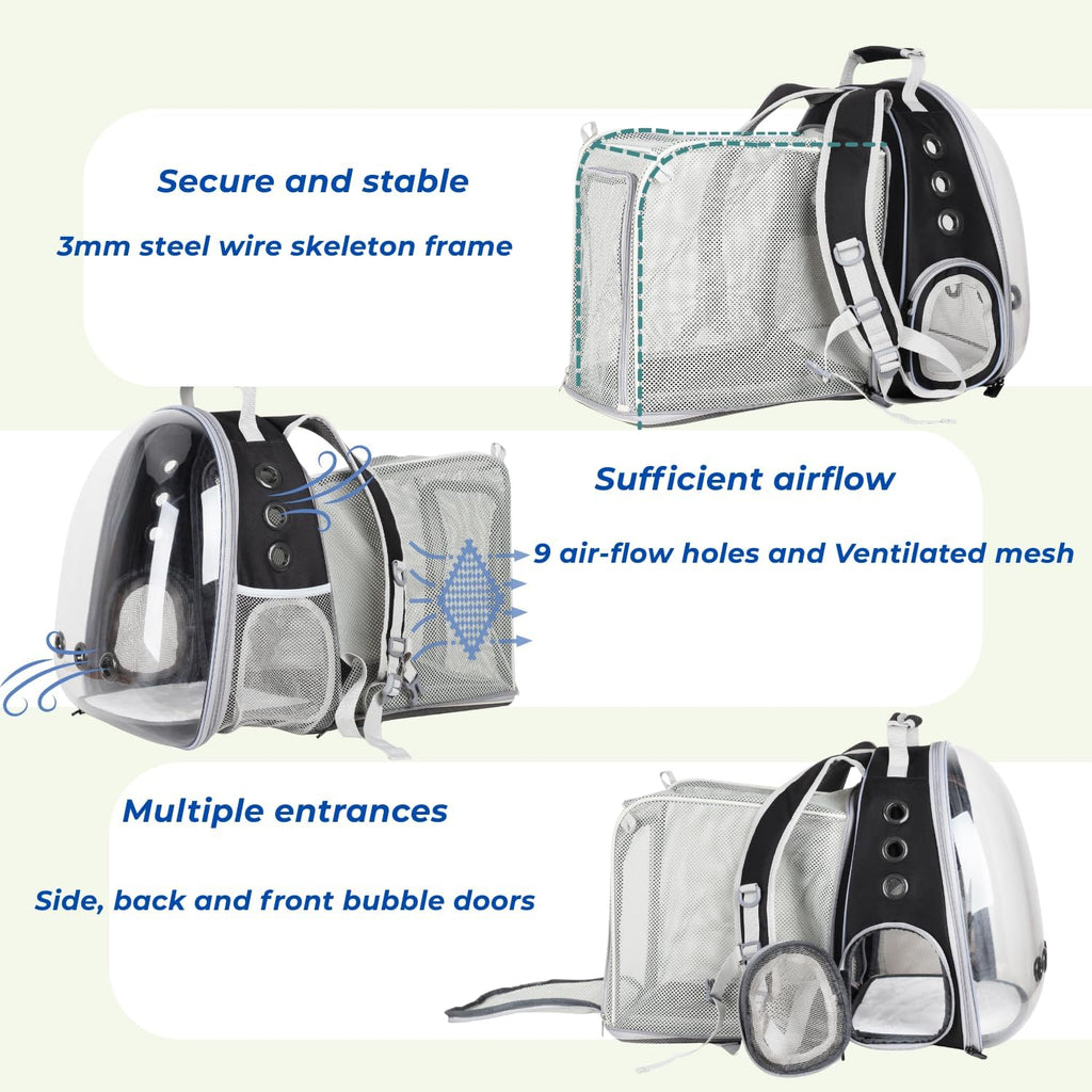 Lollimeow Expandable Bubble Cat Carrier Backpack, Supports up to 14 lbs