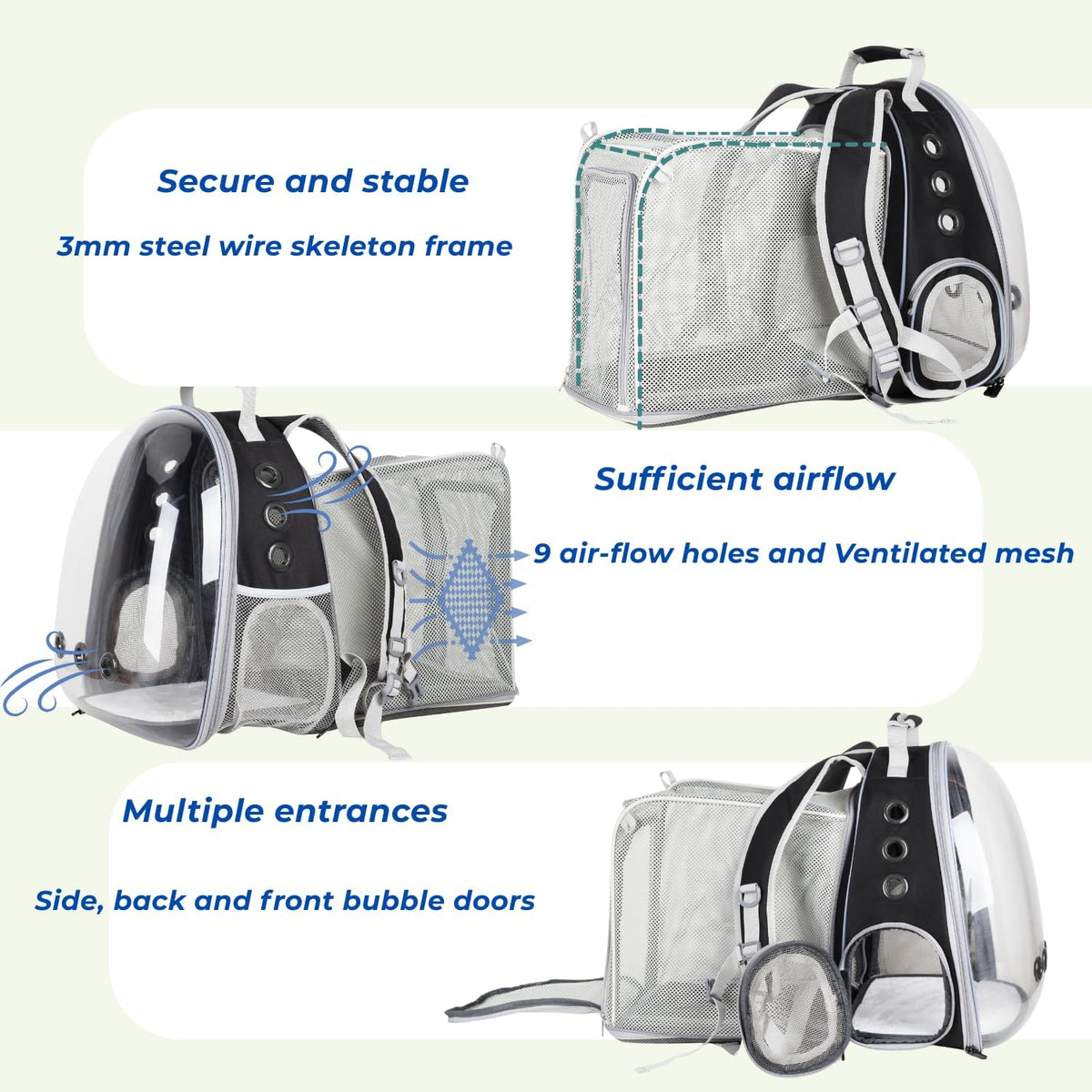 Lollimeow Expandable Bubble Cat Carrier Backpack, Supports up to 14 lbs