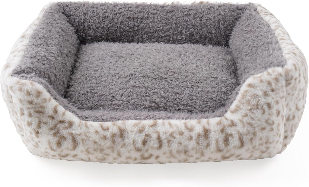 Smouatou Dog Soft Bed, Anti-Anxiety Puppy Cuddler Bed for Puppy Dog and Cat (Grey, L)