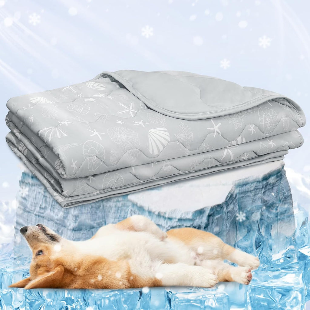 NWK Dog Cooling Blanket Q-Max>0.345 for Summer (Misty Gray, 40'' X 60'')