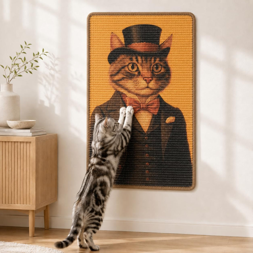 Art Sisal Cat Scratcher Mat, Cat Wall Scratchers for Indoor Cats
