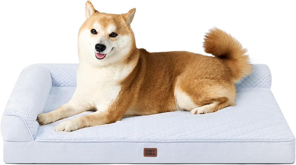 EHEYCIGA Memory Foam Dog Bed for Crate, Large Orthopedic Dog Bed, Washblue