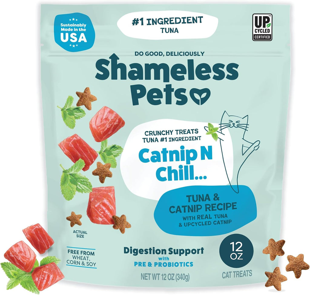 Shameless Pets Catnip N Chill Tuna Crunchy Cat Treats, 12 oz