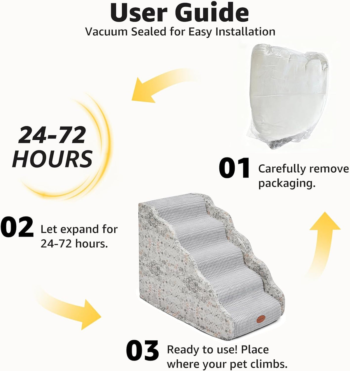 Woochpet 5-Step Dog Stairs for High Beds and Couches