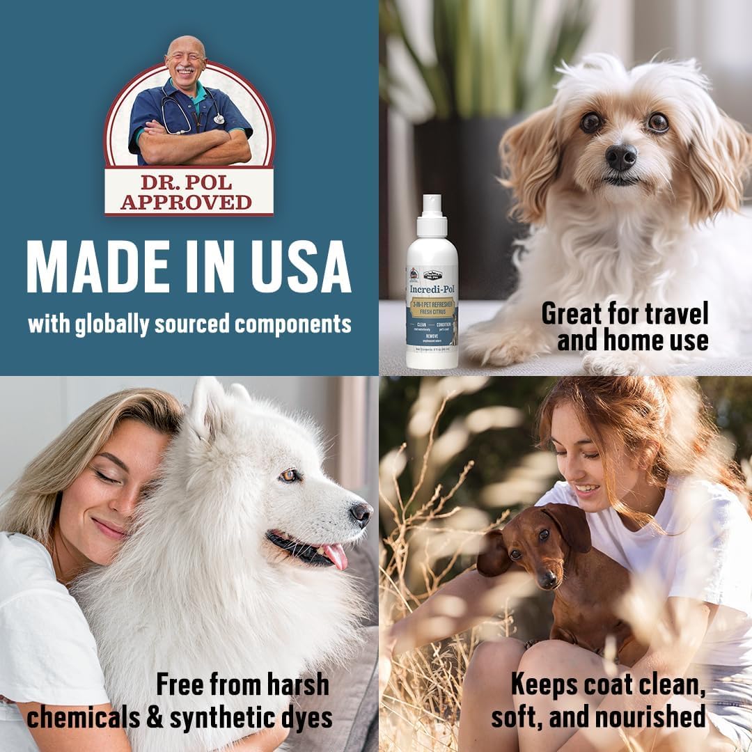 Dr. Pol 3-in-1 Waterless Pet Spray Odor Eliminator, Dog, Cat, Lavender