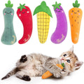ETEKYER Catnip Cat Toys for Indoor Cats Kitten, 5 Pack, Vegetable Shape | Cat Nip Toys Soft and Durable, Interactive Kitty Kicker Chew Safe Teeth Cleaning Toy