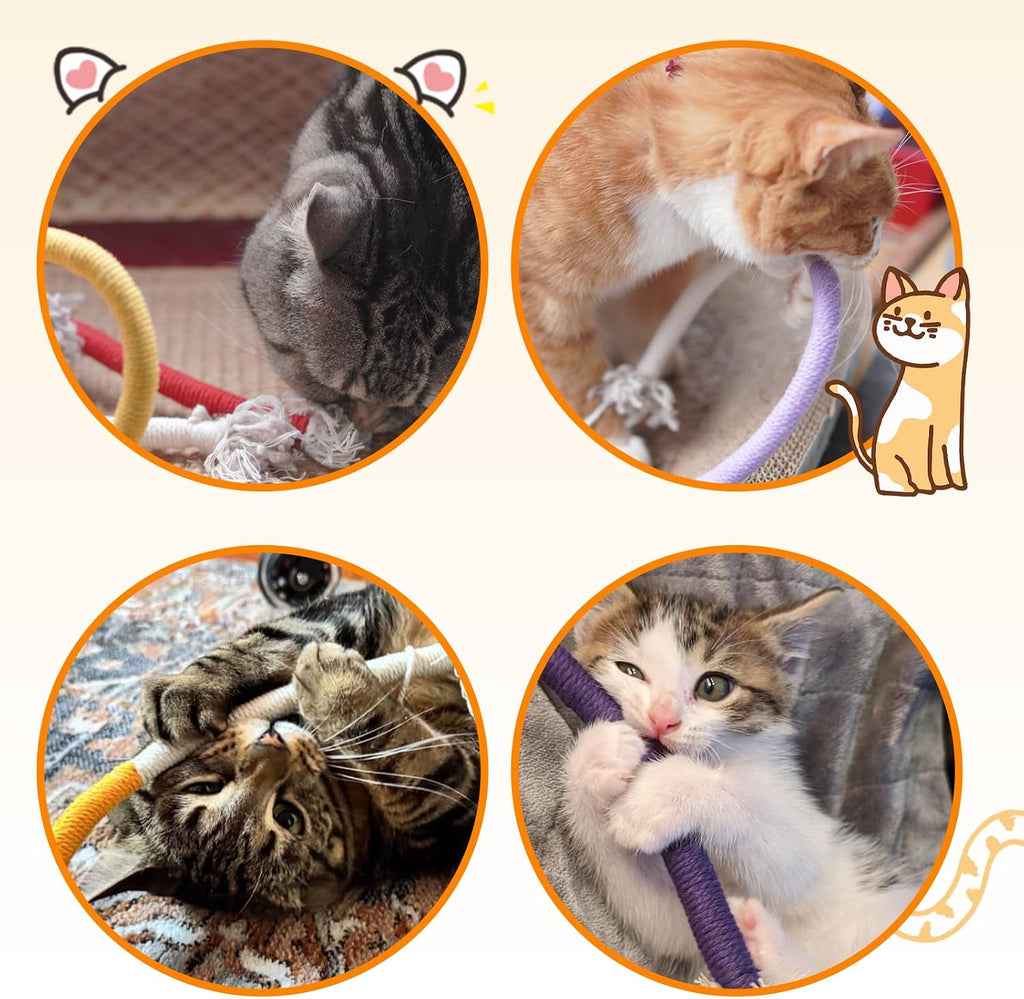 Tocirelo Cat Chew Rope Toy, Cotton Cat Chew Toy for Teeth Cleaning 6Pack