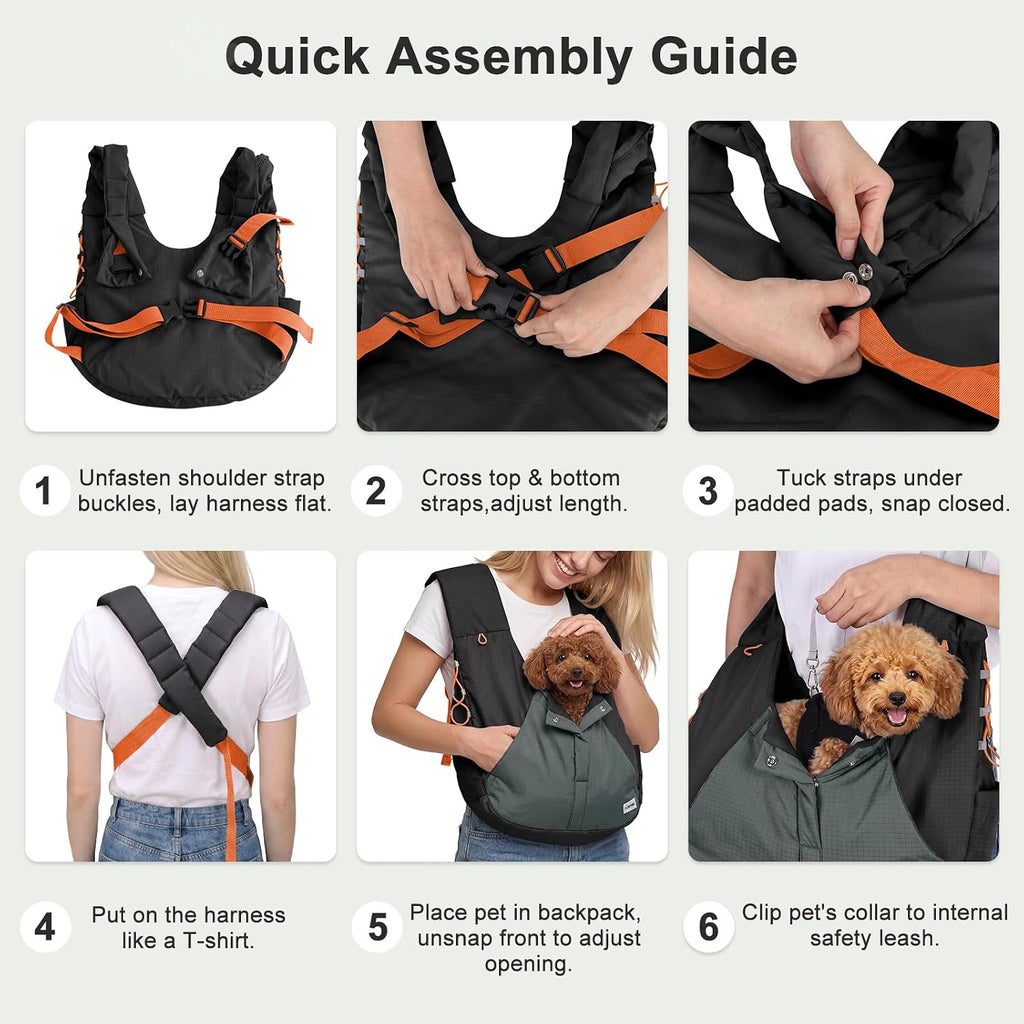 FURTIME Dog Sling Carrier, Puppy Sling for Small Dogs Up to 16 lbs