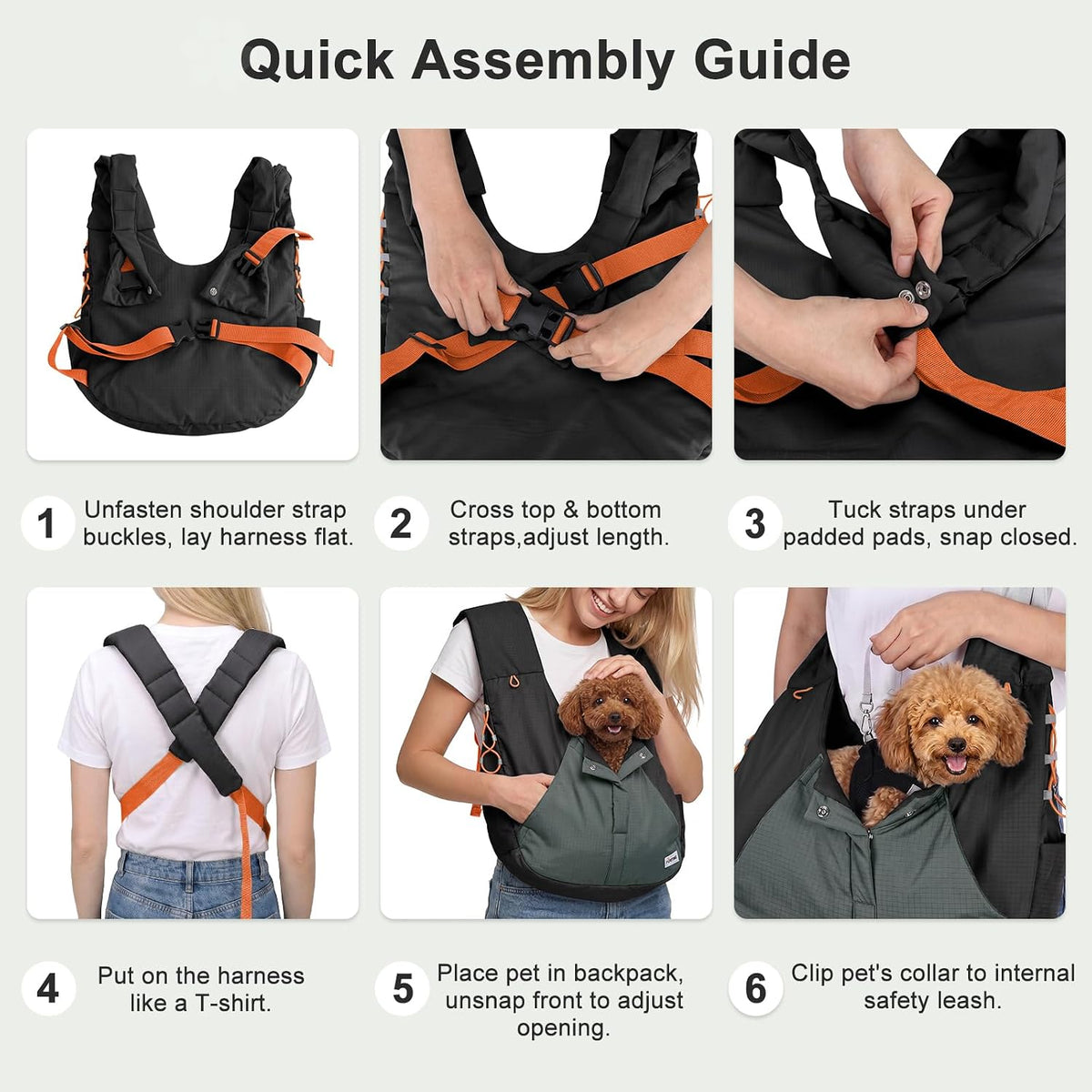 FURTIME Dog Sling Carrier, Puppy Sling for Small Dogs Up to 16 lbs