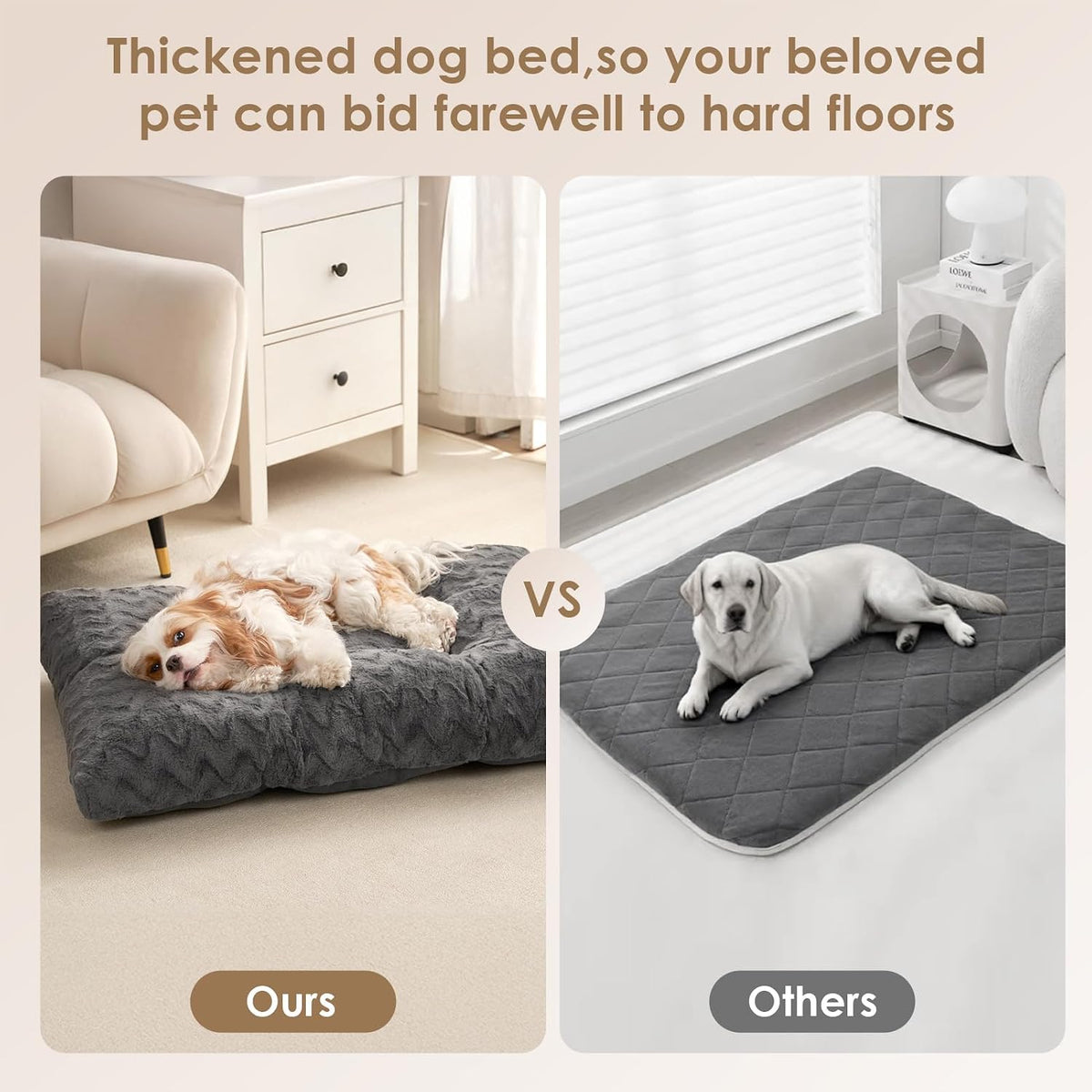 EHEYCIGA Washable Dog Beds for Small Dogs, 23x18 Inch Pet Bed, Charcoal