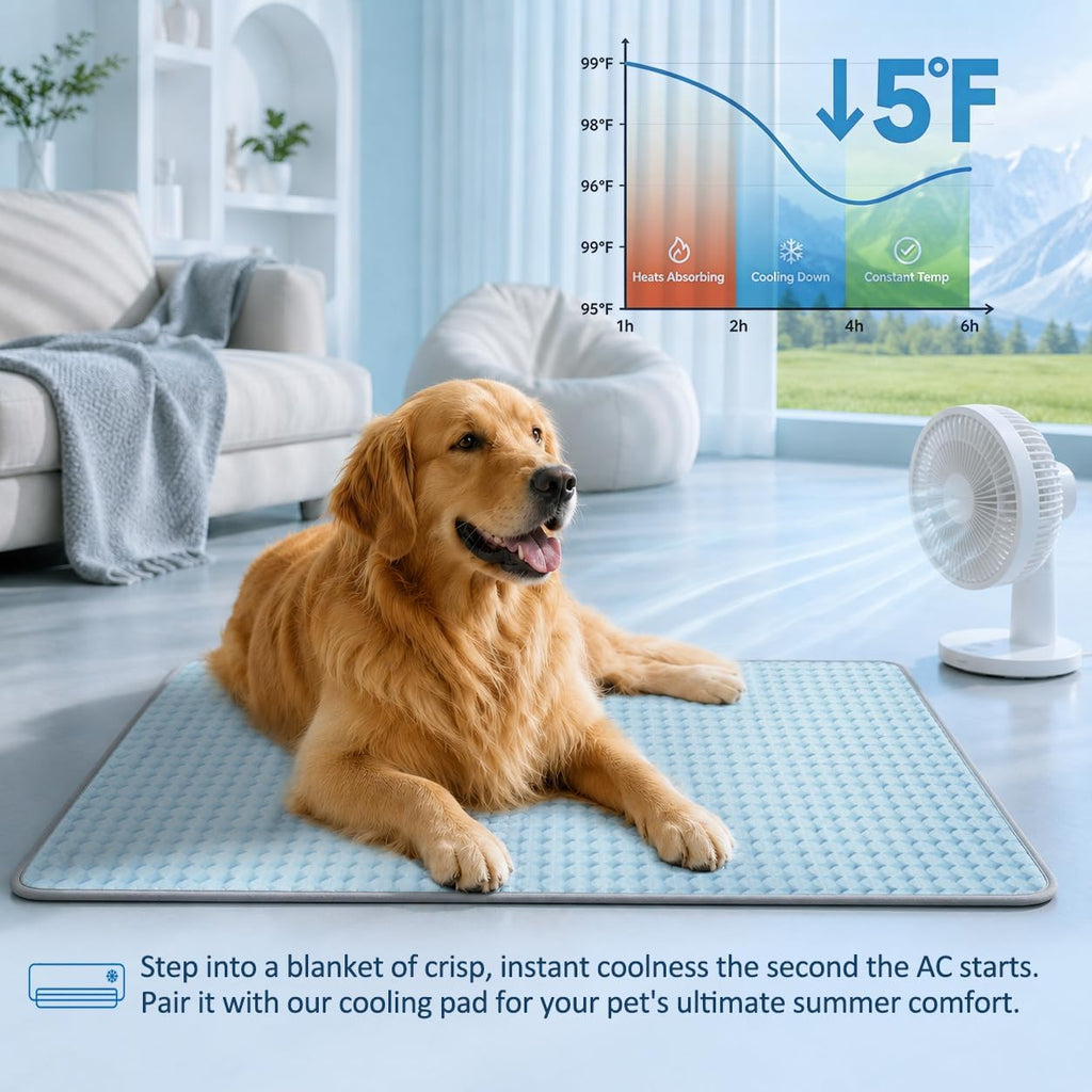 Dog Cooling Mat for Large Dogs,48"x30" Washable Cooling Crate Mat for Dogs & Cats