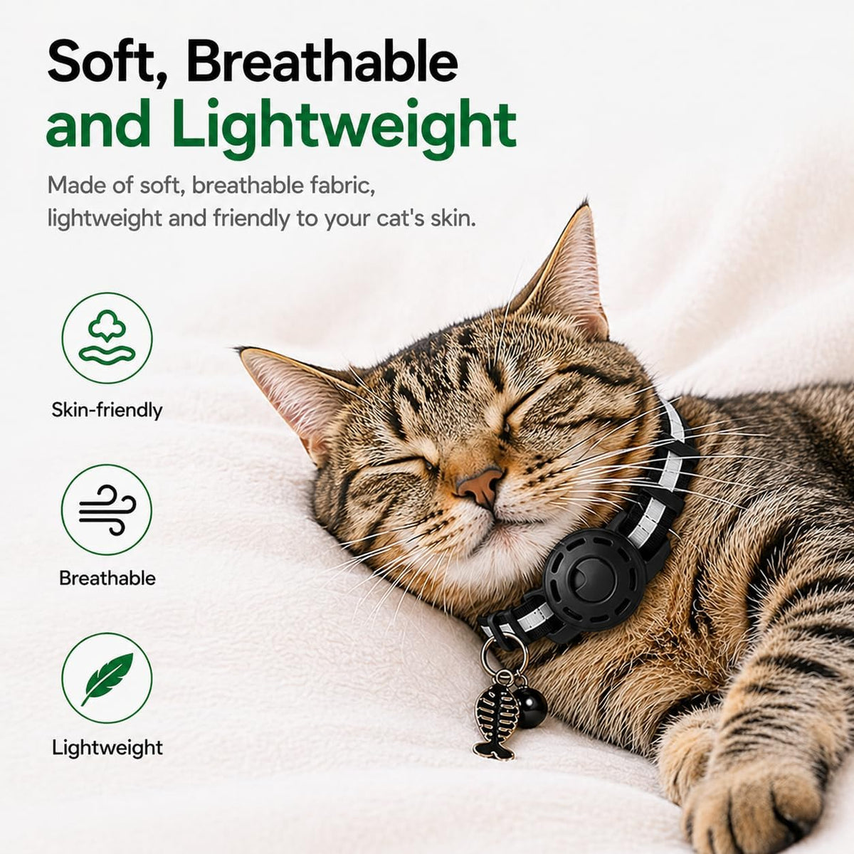 Cat GPS Tracker for Android – Google Find Hub Pet Tracker for Cats, No Subscription, IP67 Waterproof GPS para Gatos, Replaceable 1-Year Battery (Location Reported by Nearby Android Devices) (Black)