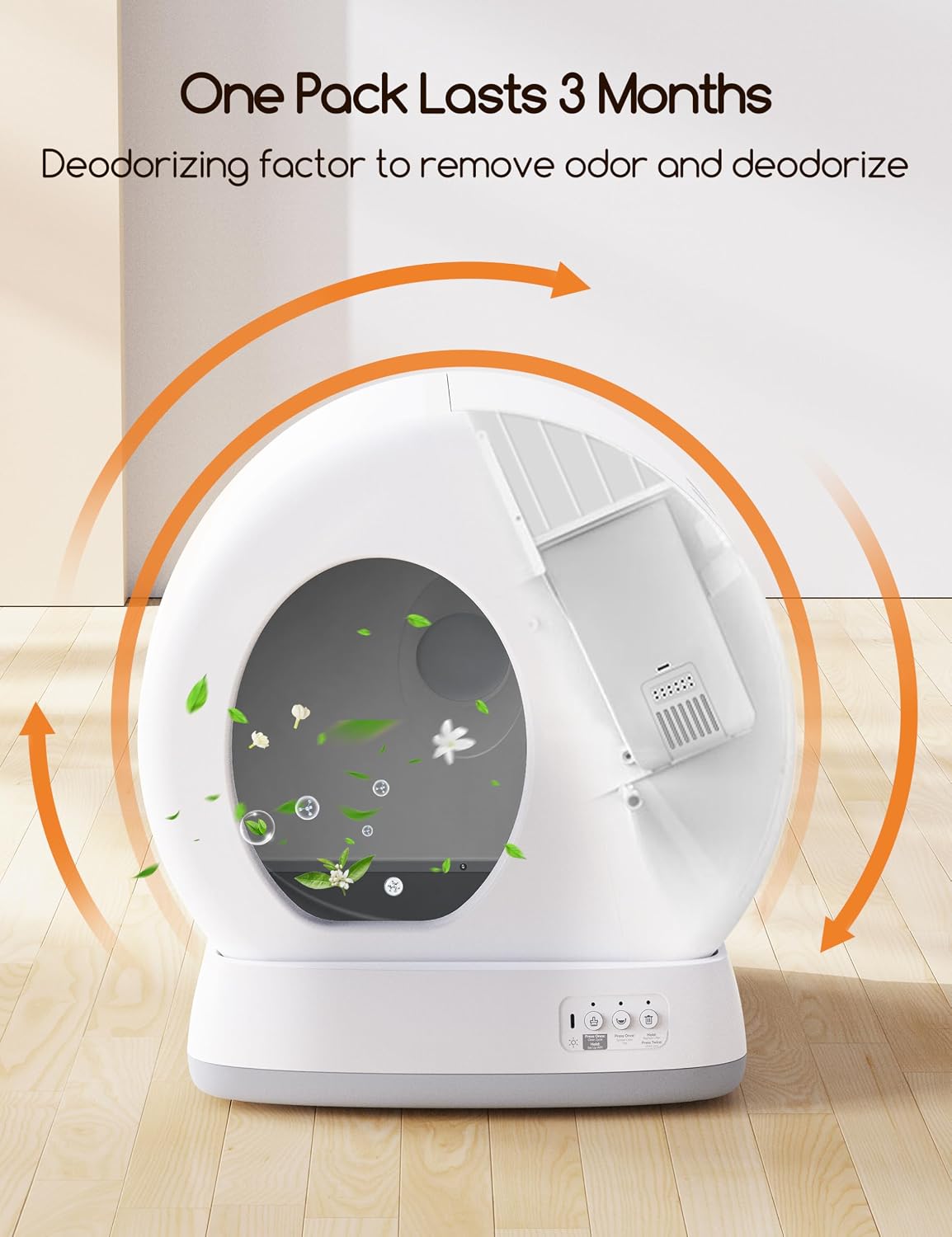 Meowant Pet Odor Eliminator, Automatic Cat Litter Box Odor Deodorant Gel