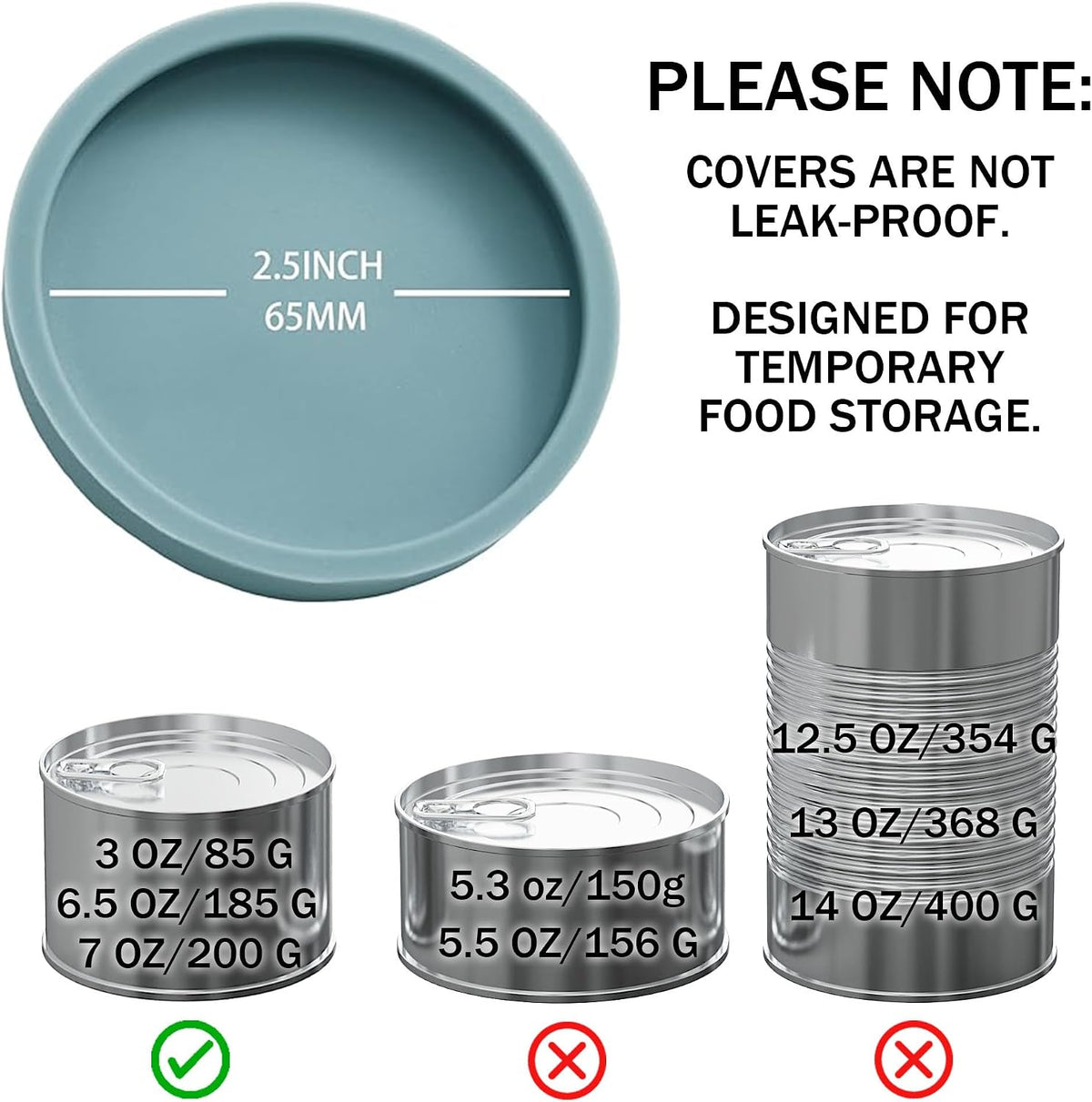 OHMO Cat Food Can Lids for 3oz Small Pet Cans, 2pcs, Light Blue | BPA-Free Silicone Can Cover, 2.5oz, Flexible&Durable, Reusable, Secure Seal, Easy to Clean, Keep Opened Meals Fresh