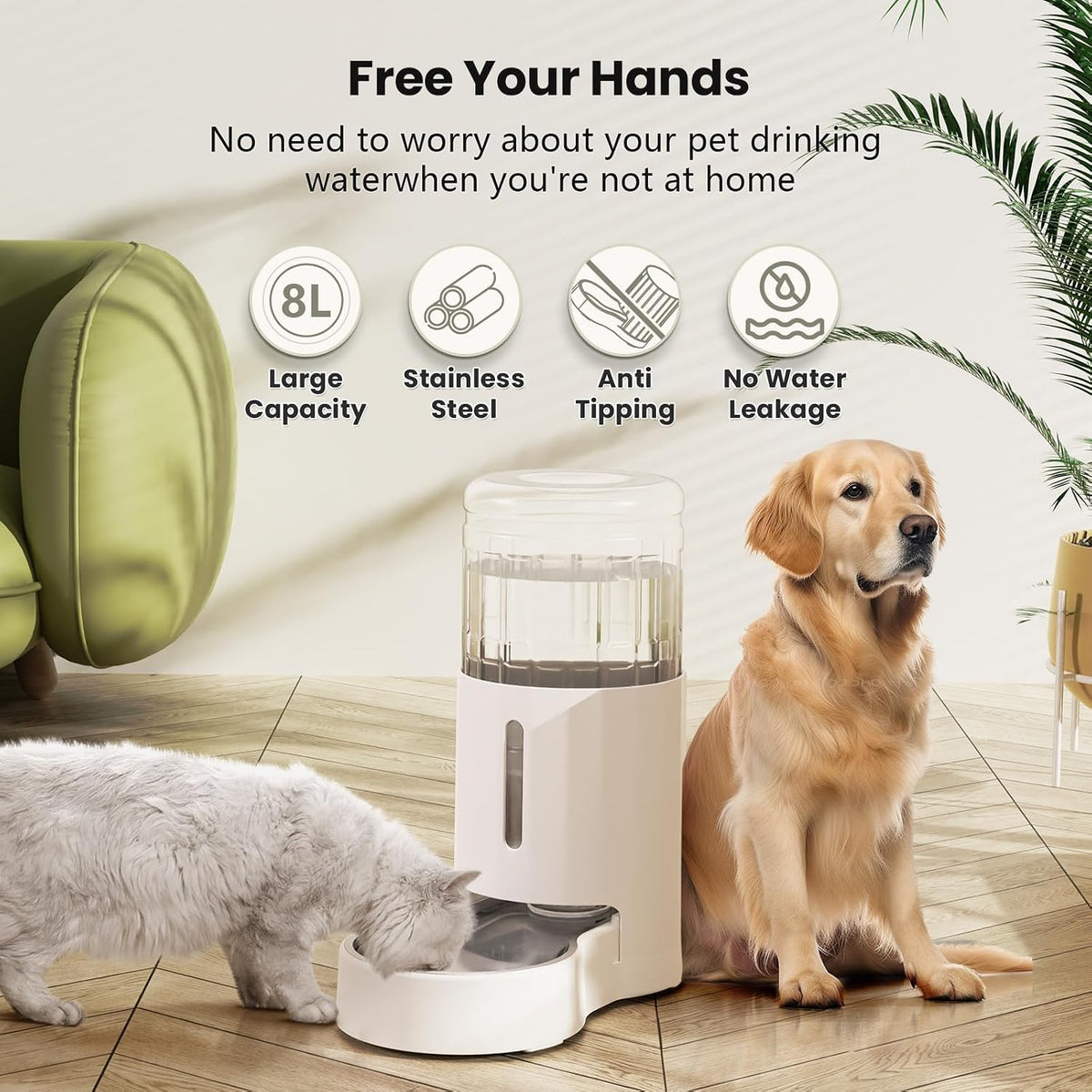 CZPET Automatic 8L Dog and Cat Water Dispenser Gravity Waterer