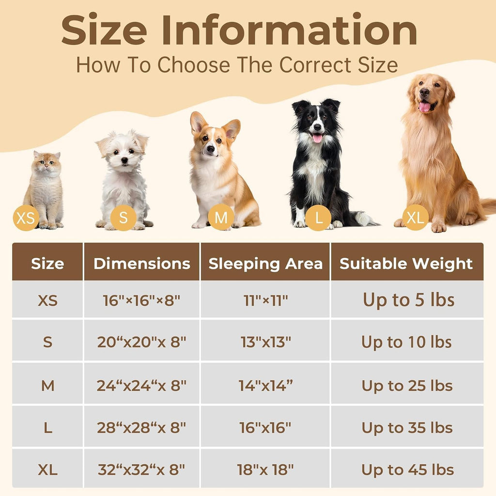 Calming Donut Dog Bed for Small Dogs, Anti-Anxiety Round Washable Plush Fluffy Faux Fur Large Cat Bed, 24 inches Fits up to 25 lbs Pets, Anti-Slip Waterproof Mute Base Rainbow