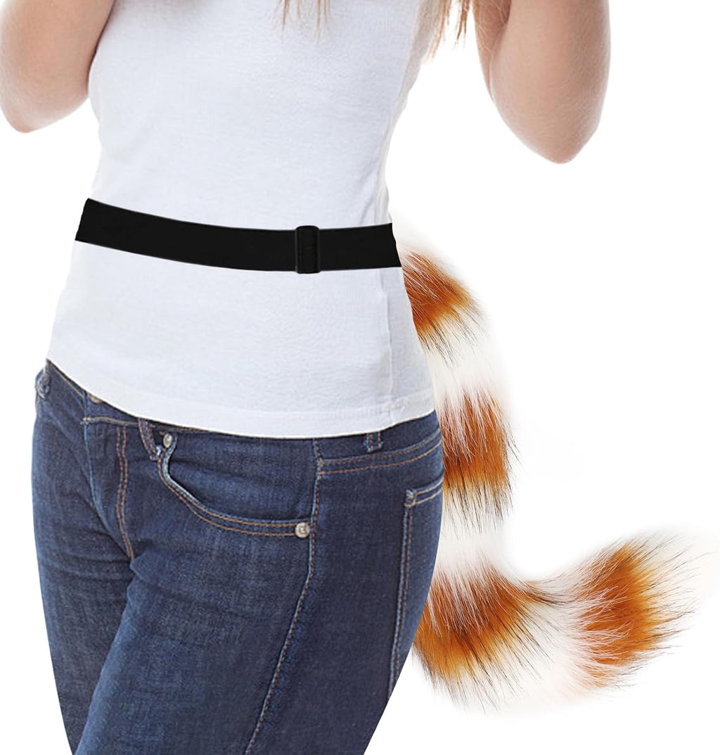 COSYEARS Animal Cat Wolf Fox Dog Faux Fur Tail for Halloween Party Cosplay Costume Accessories