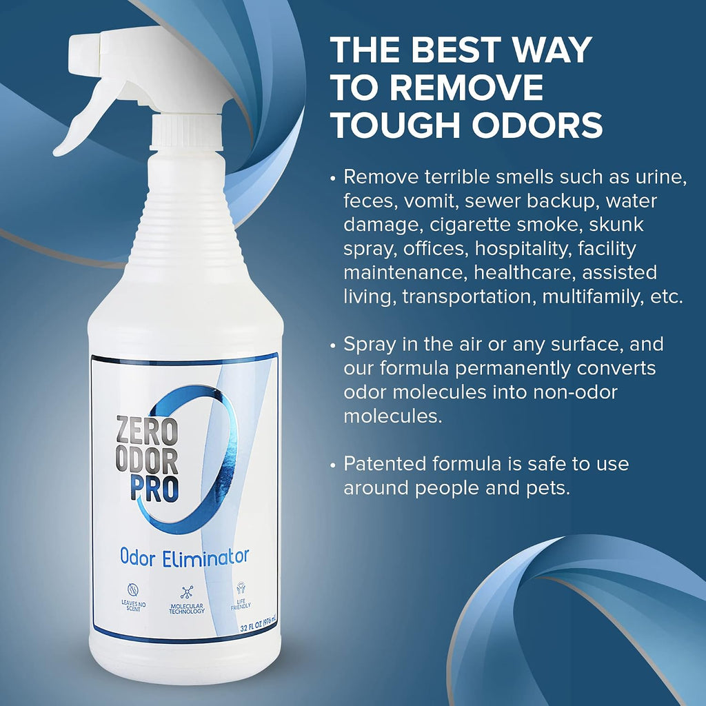 Zero Odor Pro - Commercial Strength Eliminator Odor Neutralizer, Room Deodorizer Odor Eliminator Musty Smell - Strongest Odor Eliminator Trigger Spray, (32-ounce) (Pack of 2)