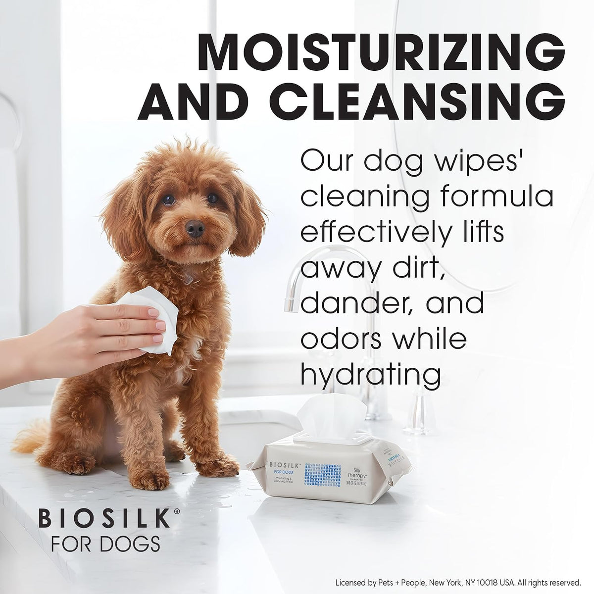 BioSilk for Dogs Moisturizing and Cleansing Dog Wipes, 100 Count
