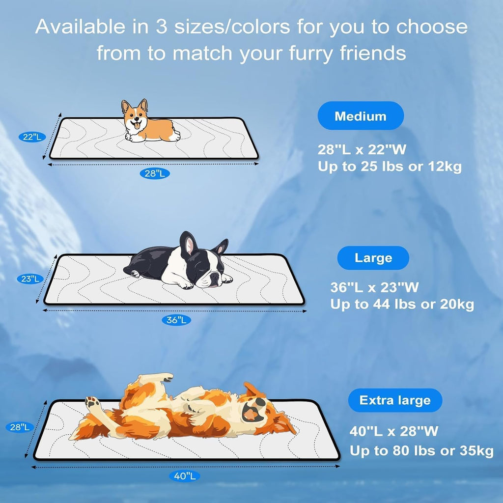 Cozyide Dog Cooling Mat, Q-Max>0.45, 28" L x 22" W, Dark Grey