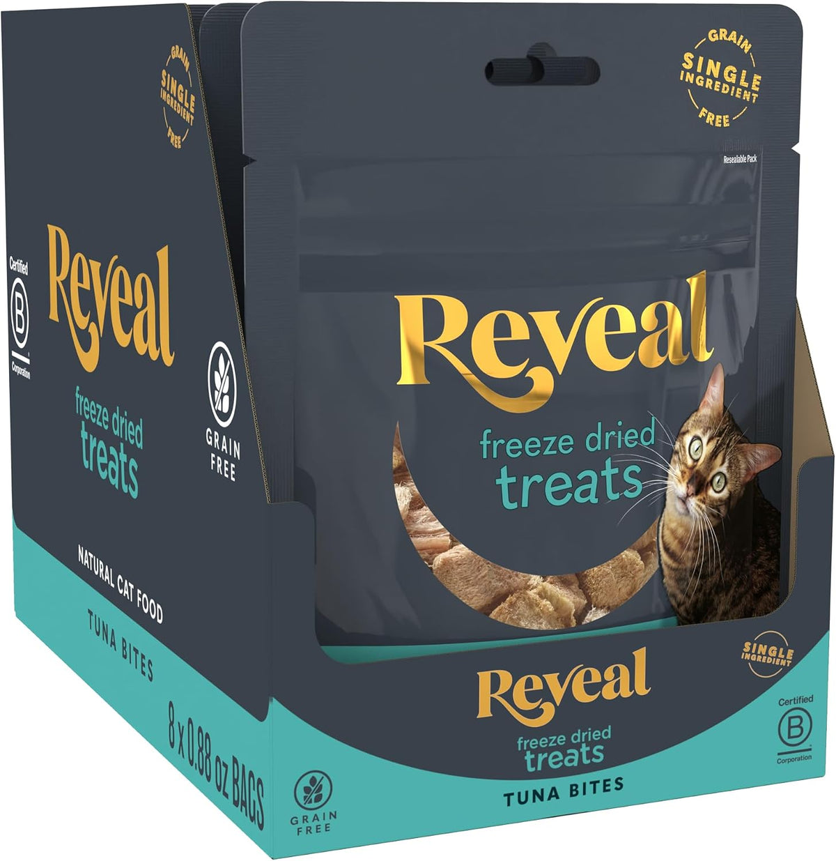 Reveal Tuna Freeze-Dried Cat Treats 8-Pack 0.88 oz Bags