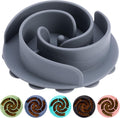 Slow Feeder Dog Bowls Insert, Bestalk Soft Silicone Slow Eating Feeder Insert with Suction Cups for Small, Medium and Large Dogs, Fit into Basic and Elevated Dog Bowls, Grey
