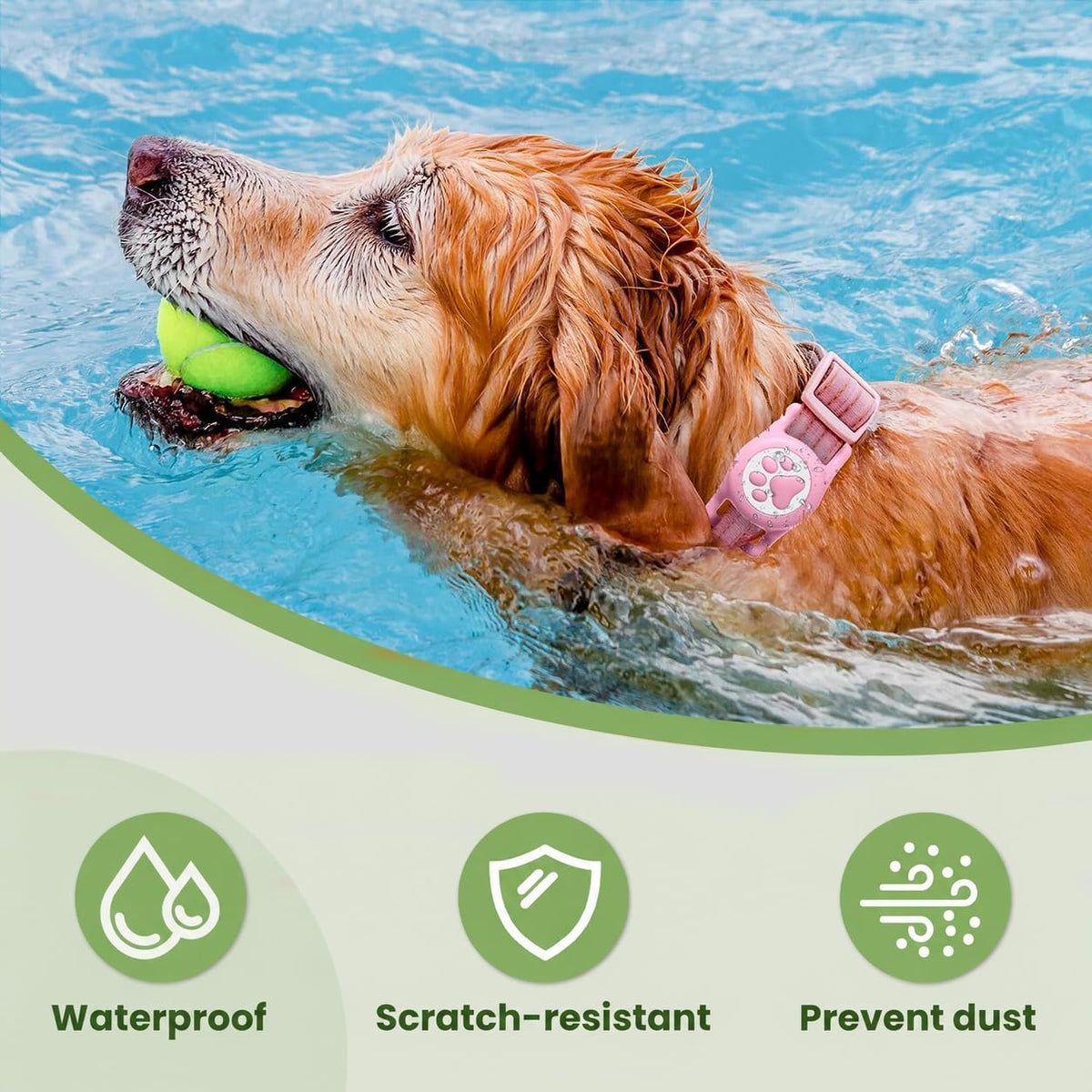 Dog Tracker with Apple Find My, GPS Pet Tracker for Dogs and Cats