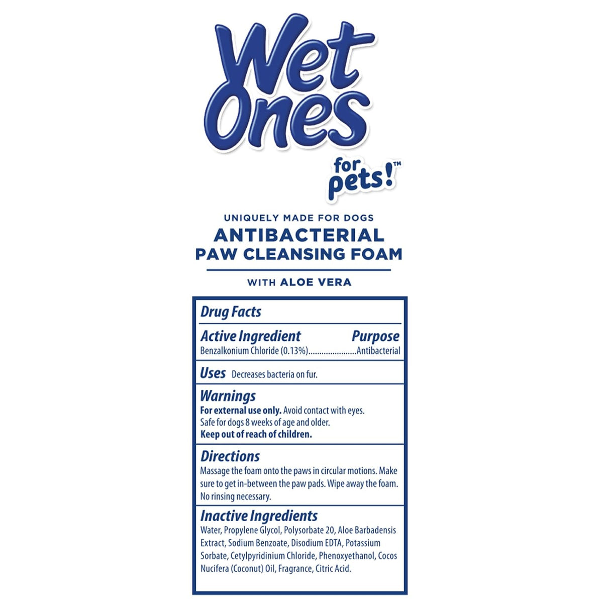 Wet Ones for Pets Foam Dog Paw Cleaner, Tropical Splash Scent, 5 Oz