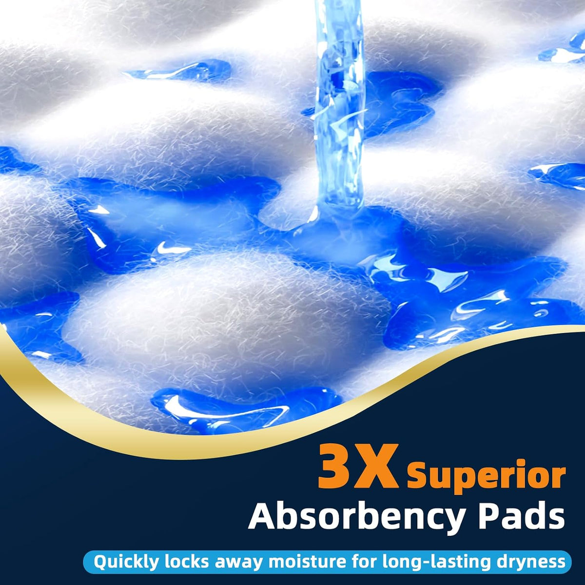 AAY Disposable Bed Pads with Adhesive Strips 36" x 36" (50 Count) | Extra Large Heavy Duty Incontinence Underpads, Super Absorbent 3XL Chucks Pee Pads for Adults, Kids, Pets, Puppy Training