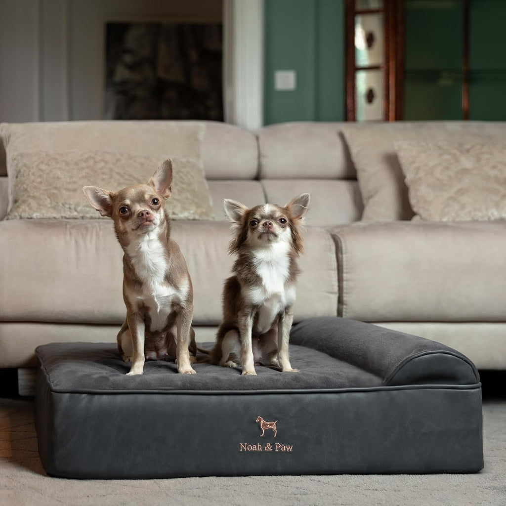 NOAH & PAW Medium Dog Bed Orthopedic Memory Foam Cooling Gel 28x23x7.5 in