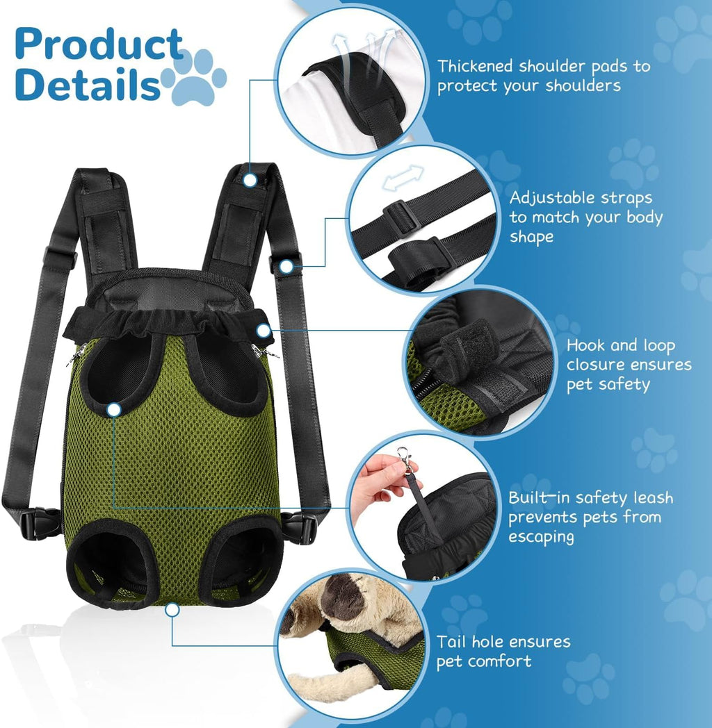 YUDODO Pet Dog Carrier Backpack Adjustable Front Carrier for Small Dog Cat