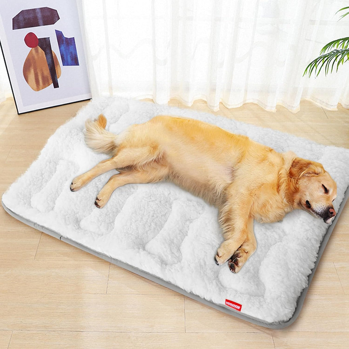 Dog Bed Crate Mat(42" X 28"), Soft Plush Dog Bed Pad